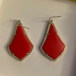 Kendra Scott- red drop earrings. Gold frame